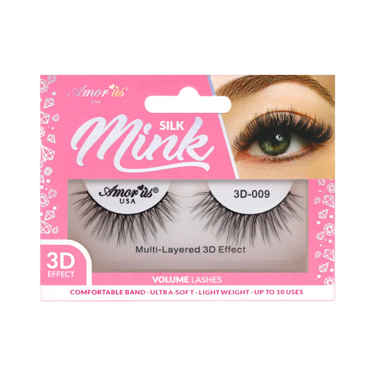 Pestañas de Banda Silk Mink 3D, Hasta 6 Usos - Estilo 09 - AmorUs ✦ Bajo pedido