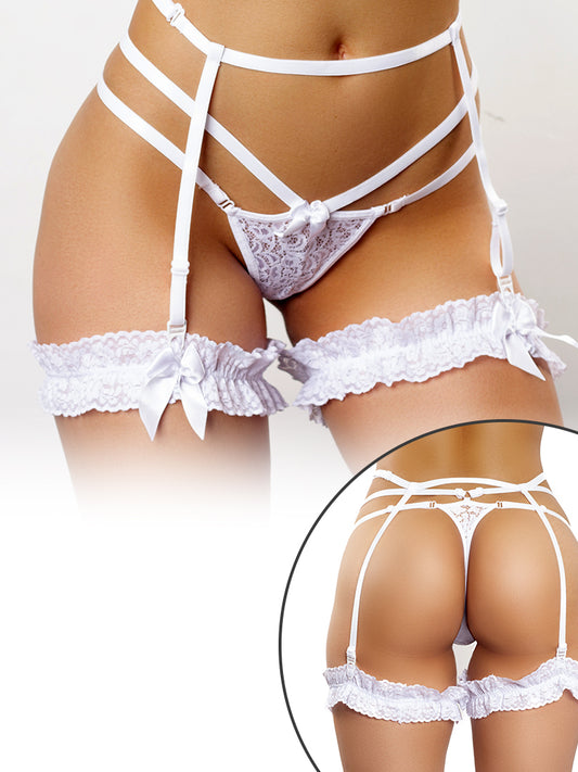 Set Panty Liguero - Blanco, Negro, Rojo, Vino (Unitalla S/M) ✦ Bajo pedido