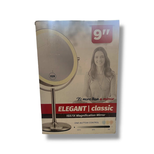 Espejo de Luz LED 15X, 1X con Tres Tonos de Luz 9”