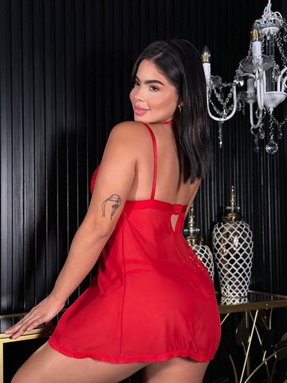 Set Lencería Babydoll - Blanco, Negro, Rojo (Unitalla S/M) ✦ Bajo pedido