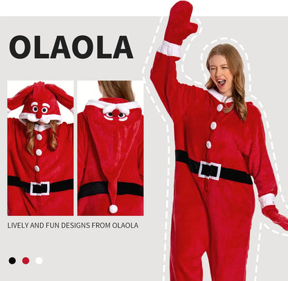 Pijama Mameluco Unisex Ultrasuave OLAOLA (Talla L) - Santa Claus