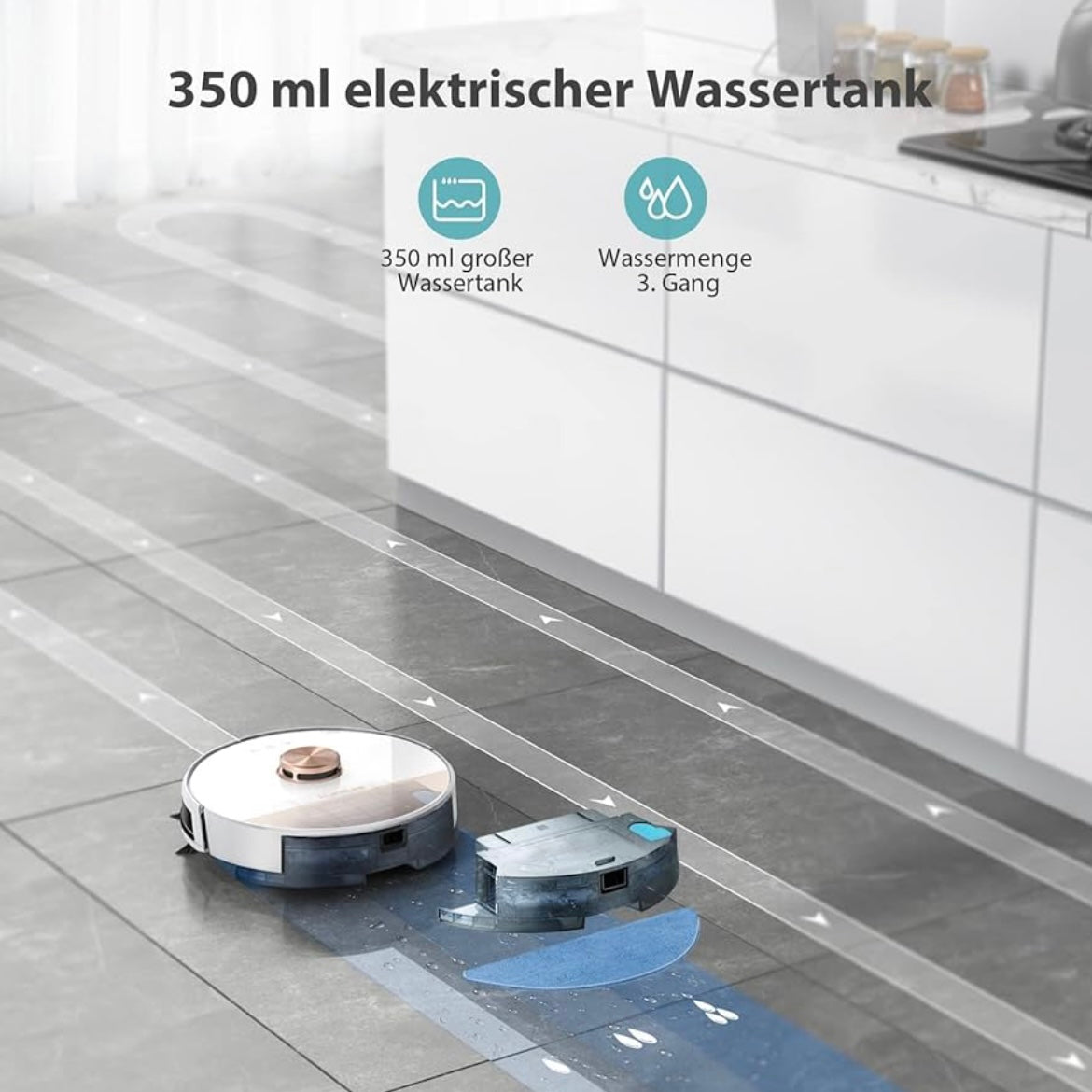 *RIFA Robot Aspirador Inteligente Q6 Lite con Navegación Láser – Edición Limitada (Blanco/Oro Rosa)