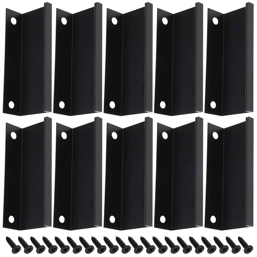 Set de 10 Maniguetas Manija Ocultas Tiradores Invisibles de Aluminio - Negras