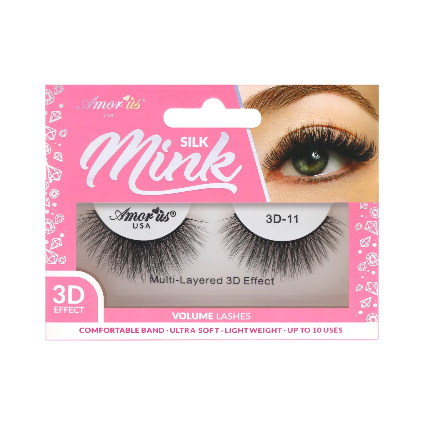 Pestañas de Banda Silk Mink 3D, Hasta 6 Usos - Estilo 11 - AmorUs ✦ Bajo pedido