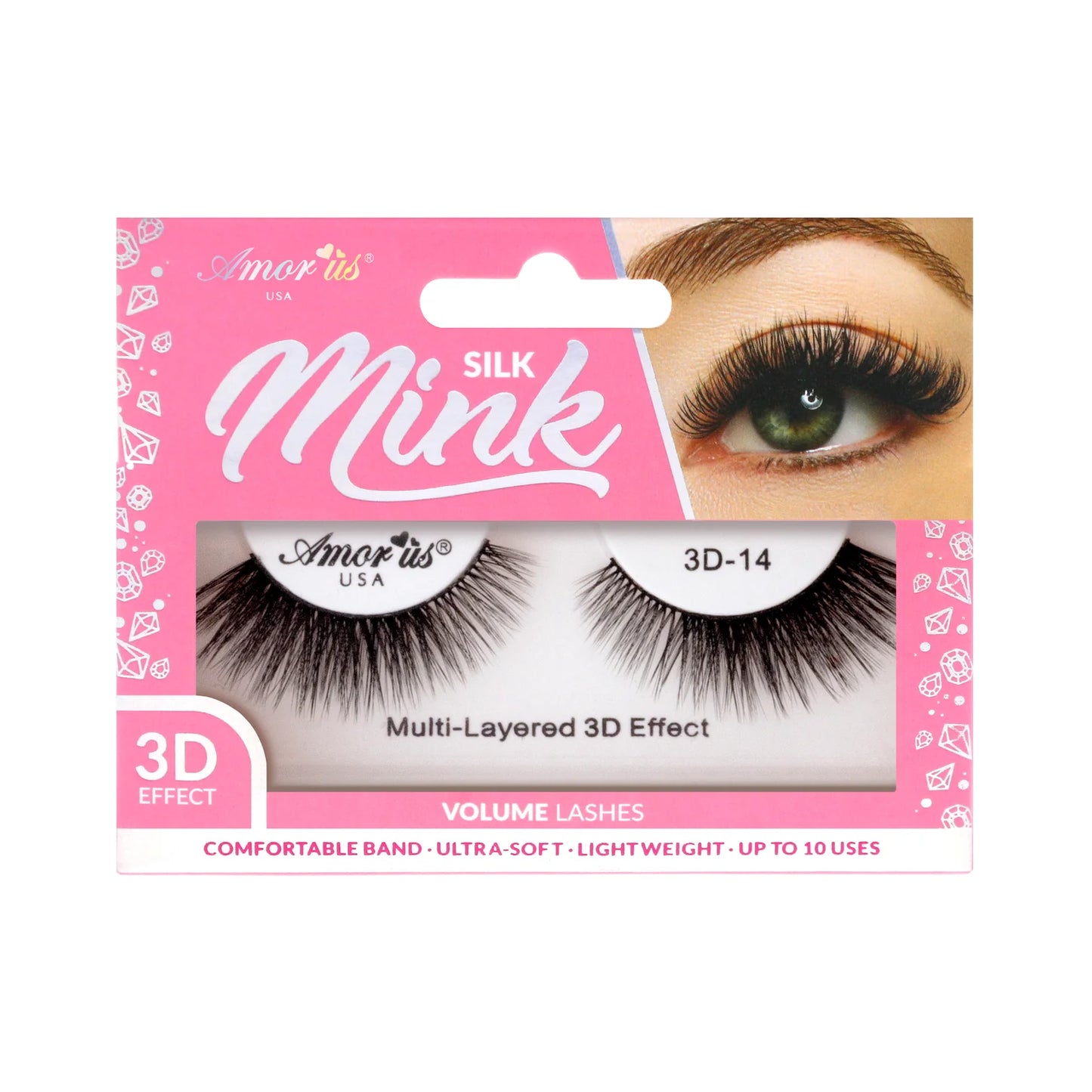Pestañas de Banda Silk Mink 3D, Hasta 6 Usos - Estilo 14 - AmorUs ✦ Bajo pedido