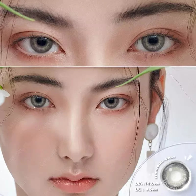 Lentes de Contacto con Agrandamiento de Ojos (14mm) Gris Richgirl Gray - Eyeshare Vision
