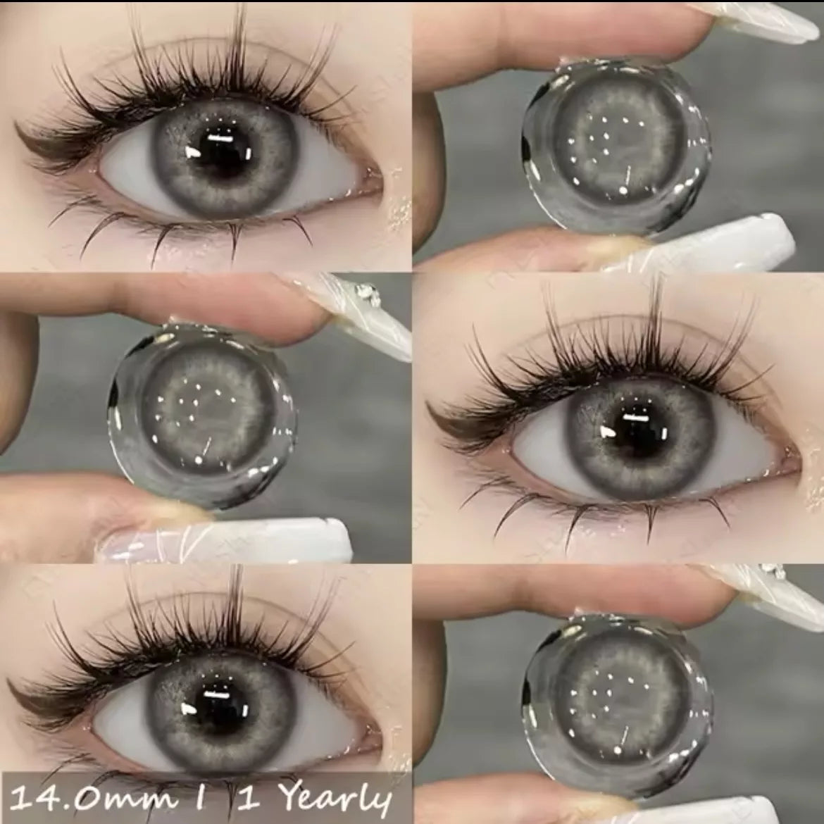 Lentes de Contacto con Agrandamiento de Ojos (14mm) Gris Richgirl Gray - Eyeshare Vision