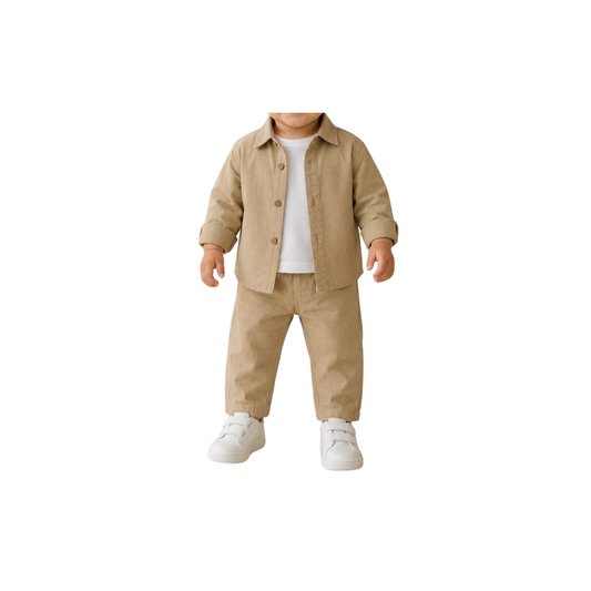 Set de 2 piezas para Niño - Conjunto de Camisa Manga Larga y Pantalón |  (3 colores) ✦ Bajo pedido