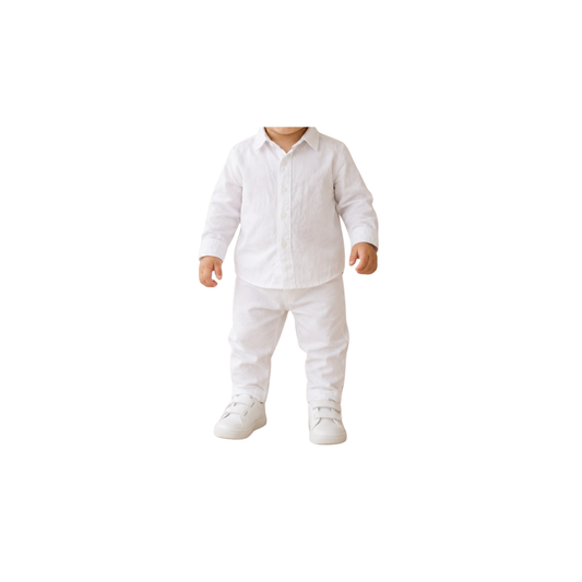 Set de 2 piezas para Niño - Conjunto de Camisa Manga Larga y Pantalón |  (3 colores) ✦ Bajo pedido
