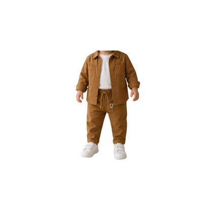 Set de 2 piezas para Niño - Conjunto de Camisa Manga Larga con botones y Pantalón |  (3 colores) ✦ Bajo pedido (Copy)