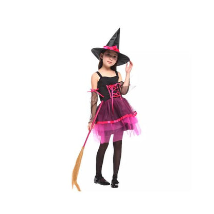 Disfraz Infantil – Bruja (Rosa, Morado) ✦ Bajo pedido