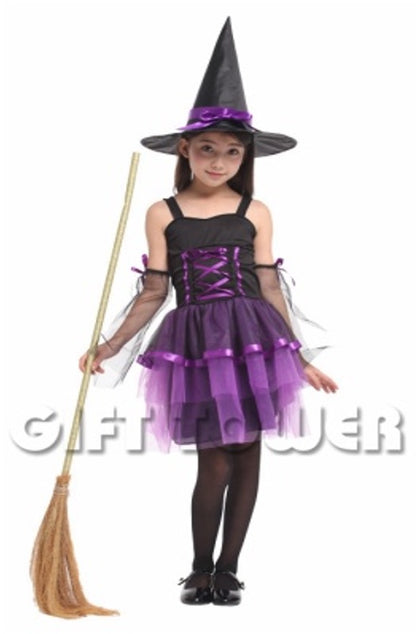 Disfraz Infantil – Bruja (Rosa, Morado) ✦ Bajo pedido