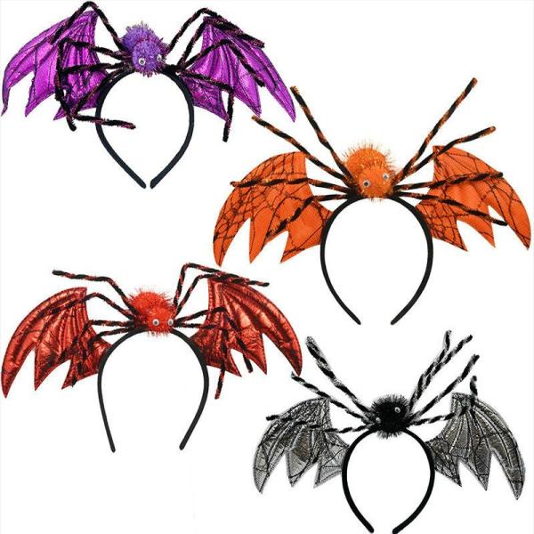 Diademas Araña Murciélago Halloween ✦ Bajo pedido (4 Colores)