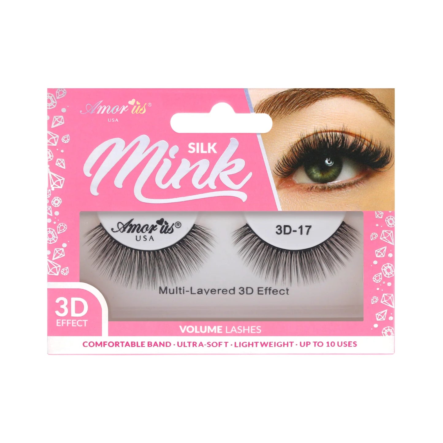Pestañas de Banda Silk Mink 3D, Hasta 6 Usos - Estilo 17 - AmorUs ✦ Bajo pedido