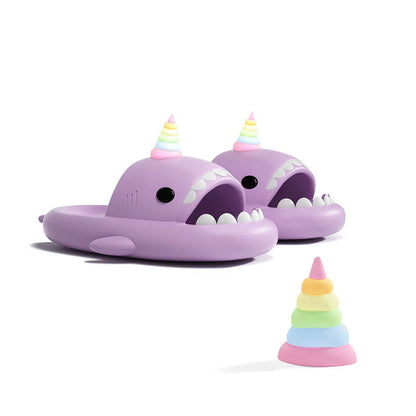 Sandalias de Tiburón Unicornio Sharkiez Sharklas Lila - Talla 36 (23.5cm)