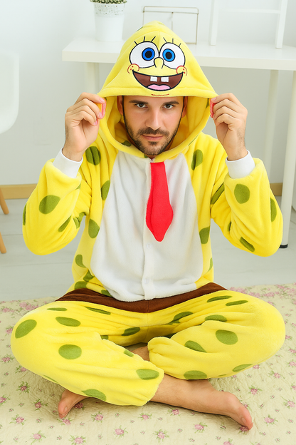 Mameluco Unisex Pijama Disfraz para Adulto (M,L,XL) - Bob Esponja ✦ Bajo pedido