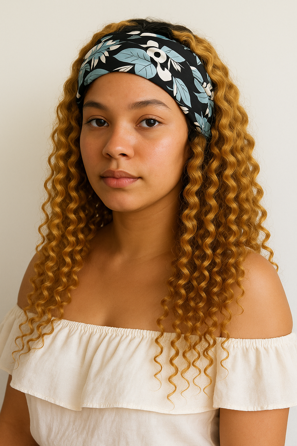 Peluca Rizada con Vincha Desmontable