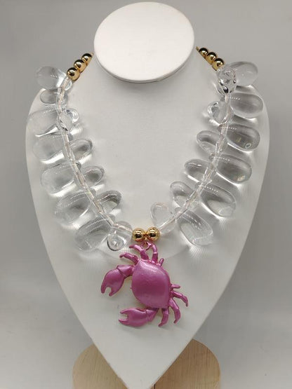 Collar Cangrejo Rosa ✦ Bajo pedido