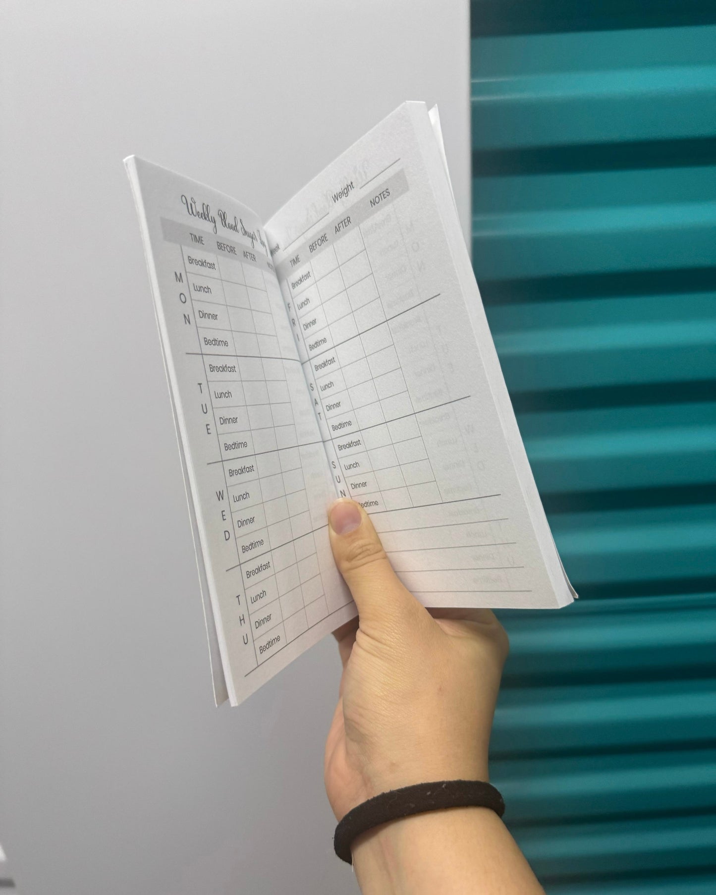 Libro de registro de glucosa en sangre con 52 semanas de seguimiento