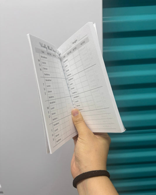 Libro de registro de glucosa en sangre con 52 semanas de seguimiento