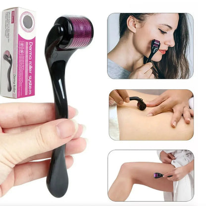 Dermaroller Rodillo de 540 Microagujas (0.5mm) — Estimula colágeno, crecimiento capilar y regeneración de la piel