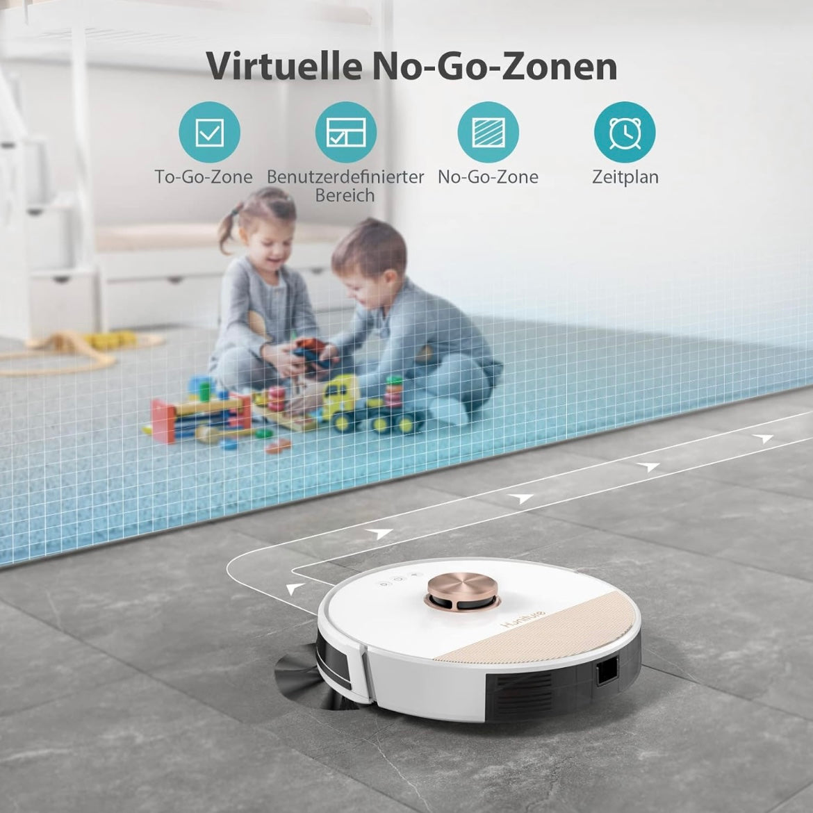 *RIFA Robot Aspirador Inteligente Q6 Lite con Navegación Láser – Edición Limitada (Blanco/Oro Rosa)