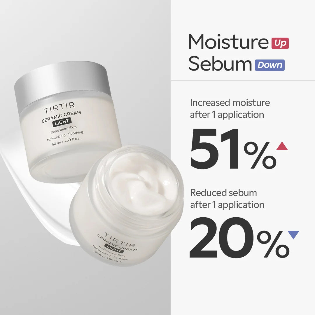 Crema TIRTIR Ceramic Light (50ml) — Hidratación Ligera ✦ Bajo pedido