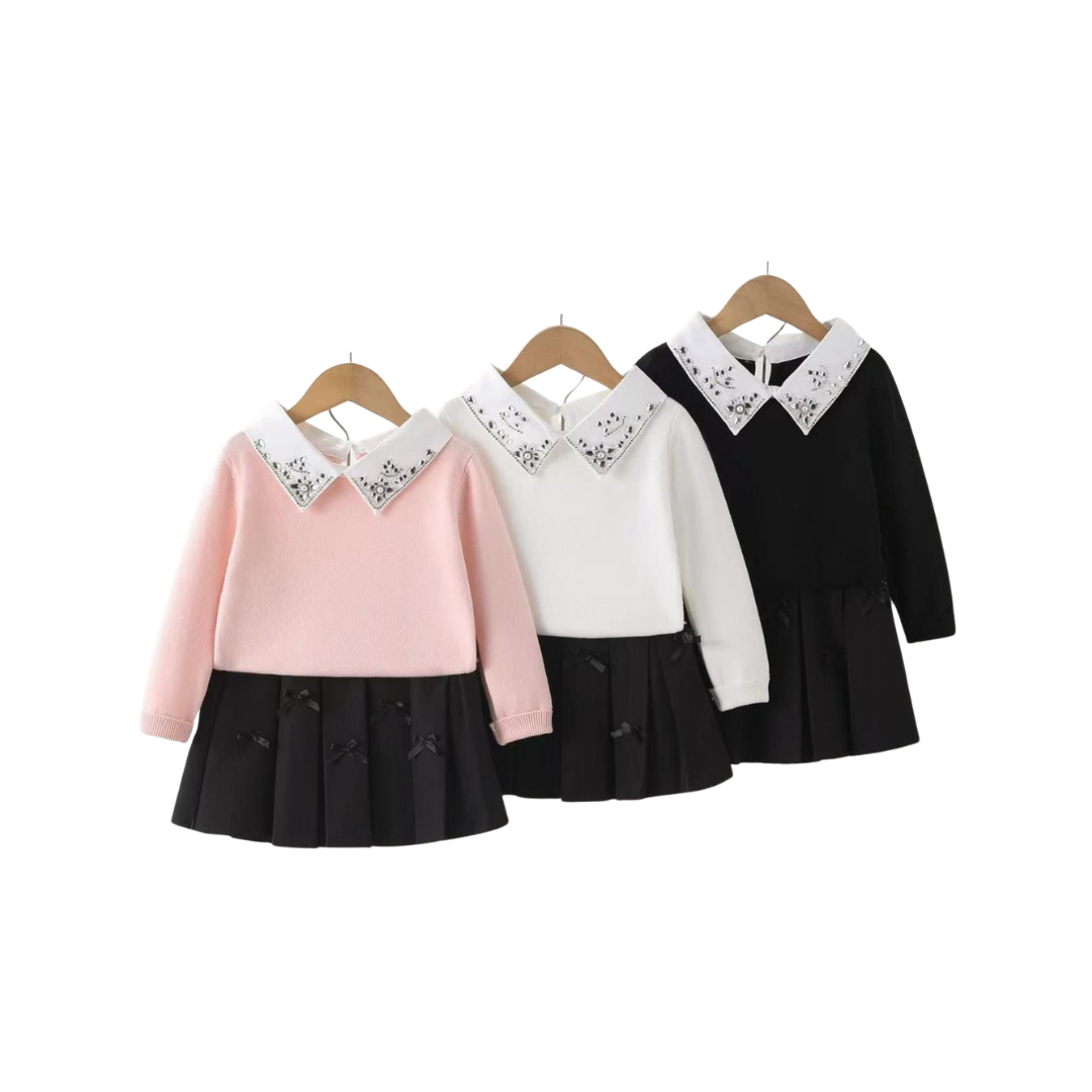 Set de 2 piezas - Conjunto Infantil Elegante para Niña | Set de Blusa y Enagua (3 colores) ✦ Bajo pedido