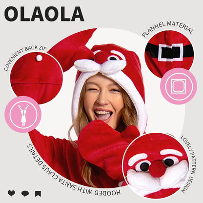 Pijama Mameluco Unisex Ultrasuave OLAOLA (Talla L) - Santa Claus