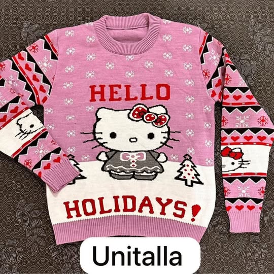 Abrigo Navideño Ugly Sweater Unisex Hello Kitty (Unitalla)