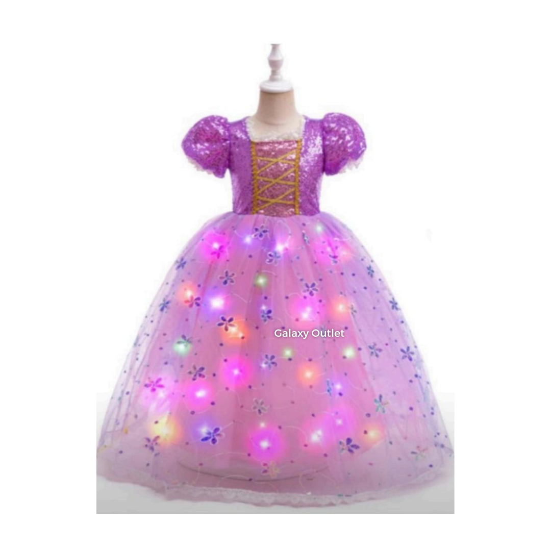 Disfraz Infantil – Princesa Rapunzel con Luces ✦ Bajo pedido