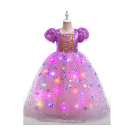 Disfraz Infantil – Princesa Rapunzel con Luces ✦ Bajo pedido