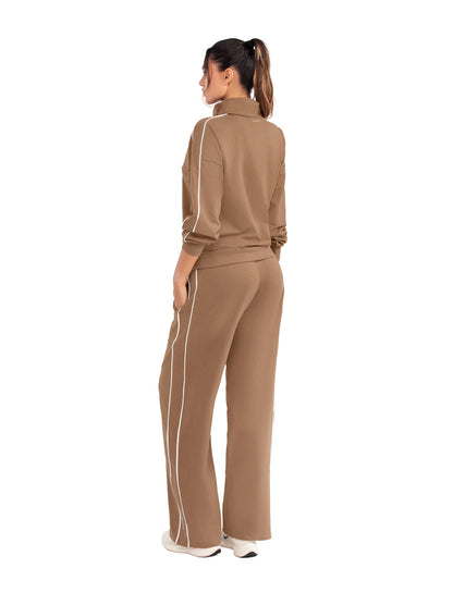 Hoodie Oversize Cuello de Tortuga con Puños y Pretina (Beige, Cocoa) ✦ Bajo pedido