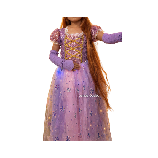 Disfraz Infantil – Princesa Rapunzel con Luces ✦ Bajo pedido