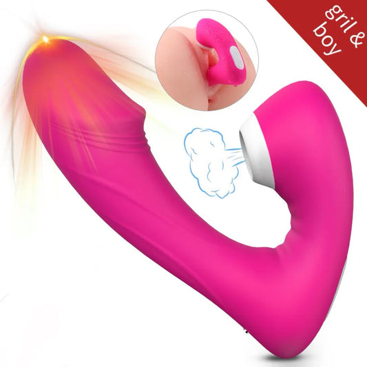 Bipink - Succionador y Vibrador de Clítoris 2 en 1, 9x9 Modos de Estimulación, 100% Impermeable ✦ Bajo pedido