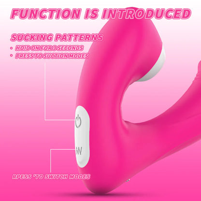 Bipink - Succionador y Vibrador de Clítoris 2 en 1, 9x9 Modos de Estimulación, 100% Impermeable ✦ Bajo pedido