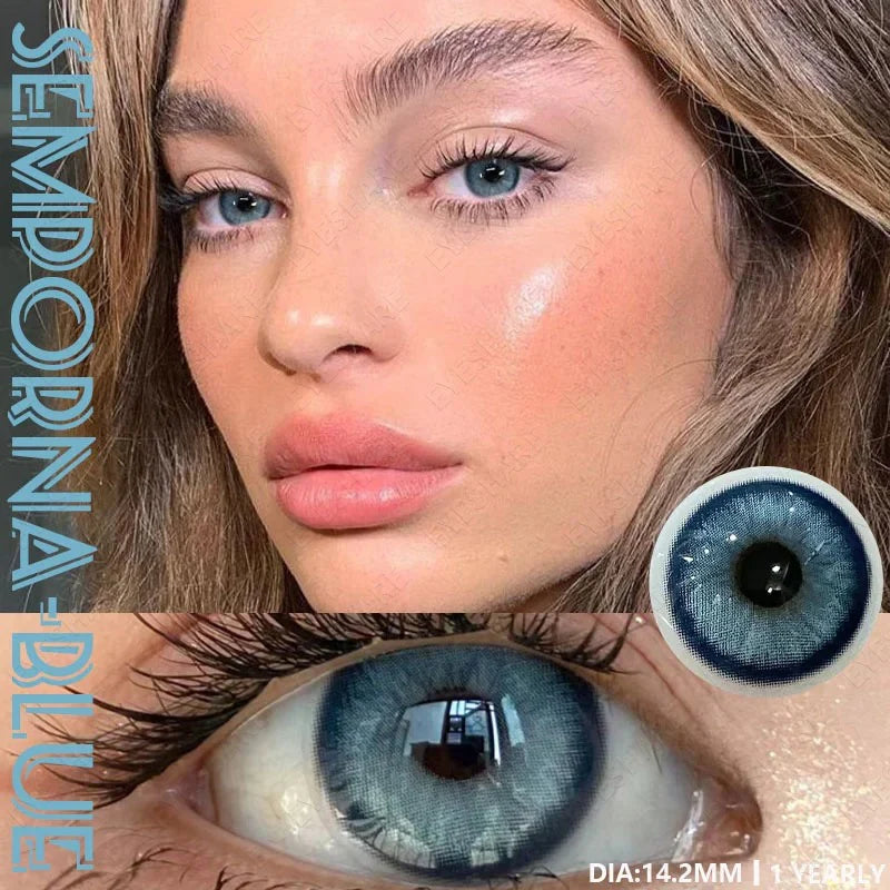 Lentes de Contacto con Agrandamiento de Ojos (14.2mm) Azul Semporna Blue - Eyeshare Vision
