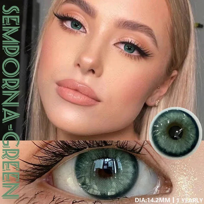 Lentes de Contacto con Agrandamiento de Ojos (14.2mm) Verde Semporna Green - Eyeshare Vision