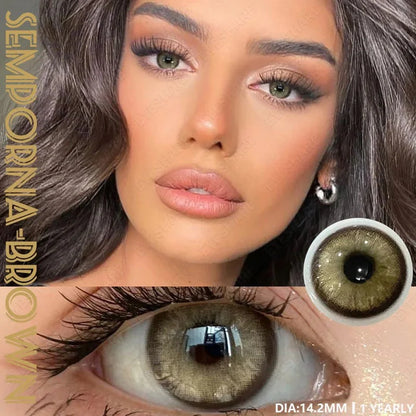 Lentes de Contacto con Agrandamiento de Ojos (14.2mm) Café Semporna Brown - Eyeshare Vision