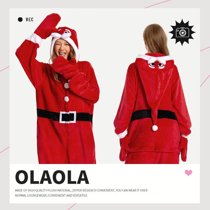 Pijama Mameluco Unisex Ultrasuave OLAOLA (Talla L) - Santa Claus
