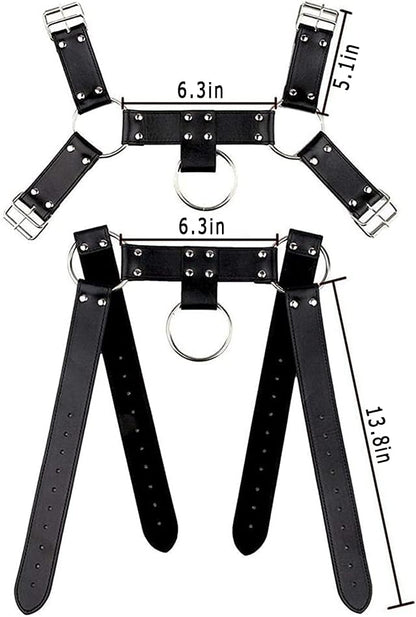 Arnés de Pecho Masculino Cuero Sintético (Unitalla Ajustable) ✦ Bajo pedido
