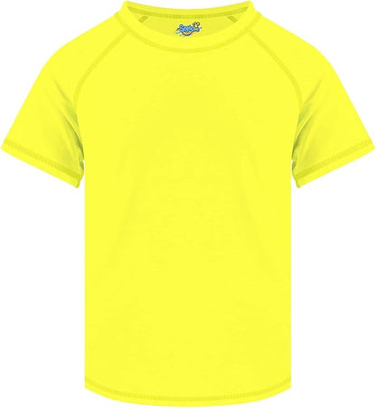 Semois Rashgard Camiseta de Natación Infantil, Secado Rápido UPF+50 - Talla 12/14 (Amarillo Neón)