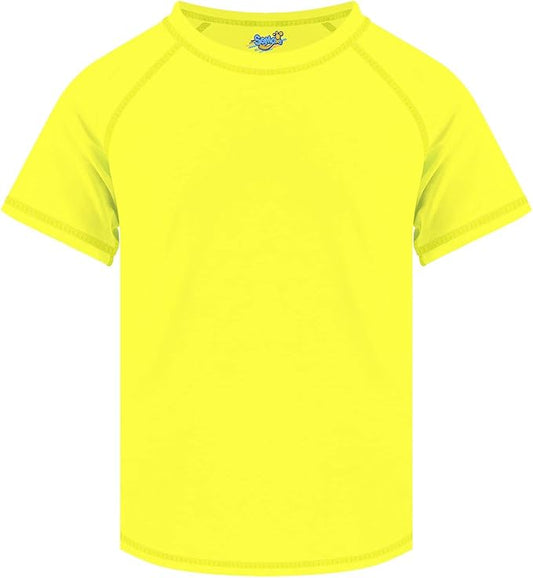 Semois Rashgard Camiseta de Natación Infantil, Secado Rápido UPF+50 - Talla 12/14 (Amarillo Neón)