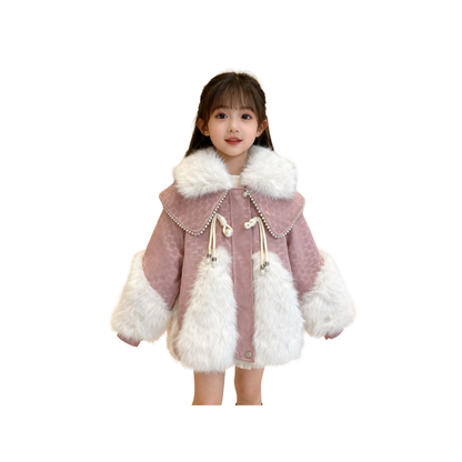 Chaqueta de Cuerina para Niña | Abrigo con Detalles Afelpados (2 colores) | ✦ Bajo pedido
