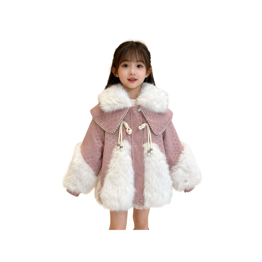 Chaqueta de Cuerina para Niña | Abrigo con Detalles Afelpados (2 colores) | ✦ Bajo pedido