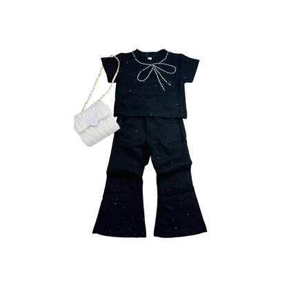 Set de 2 piezas - Conjunto de Blusa con Pantalón Palazzo para Niña | Conjunto Casual (3 colores) ✦ Bajo pedido