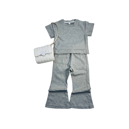 Set de 2 piezas - Conjunto de Blusa con Pantalón Palazzo para Niña | Conjunto Casual (3 colores) ✦ Bajo pedido