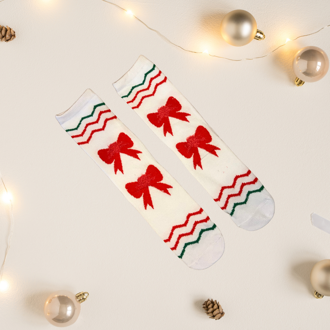 Medias Navideñas Algodón Unitalla (35 al 41) - Lazo