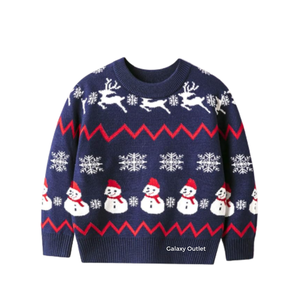 Abrigo Navideño Ugly Sweater - Renos y Muñequitos de Nieve (100, 110, 120, 130, 140) ✦ Bajo pedido