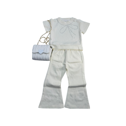 Set de 2 piezas - Conjunto de Blusa con Pantalón Palazzo para Niña | Conjunto Casual (3 colores) ✦ Bajo pedido